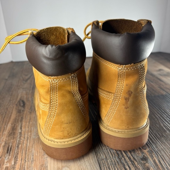 Timberland Boots Boys 5 Leather Wheat Nubuck Waterproof Utility Outdoors Casual - Picture 4 of 9